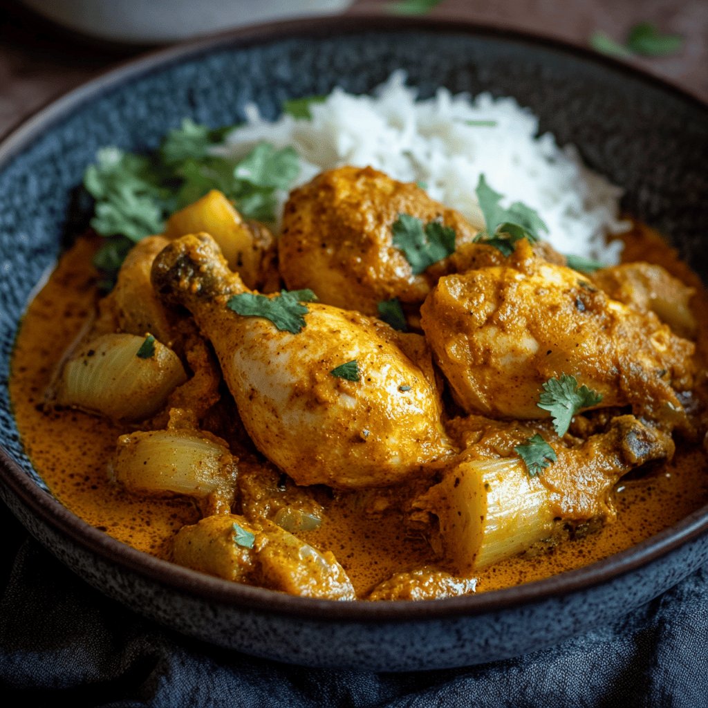 Poulet au curry et oignons facile