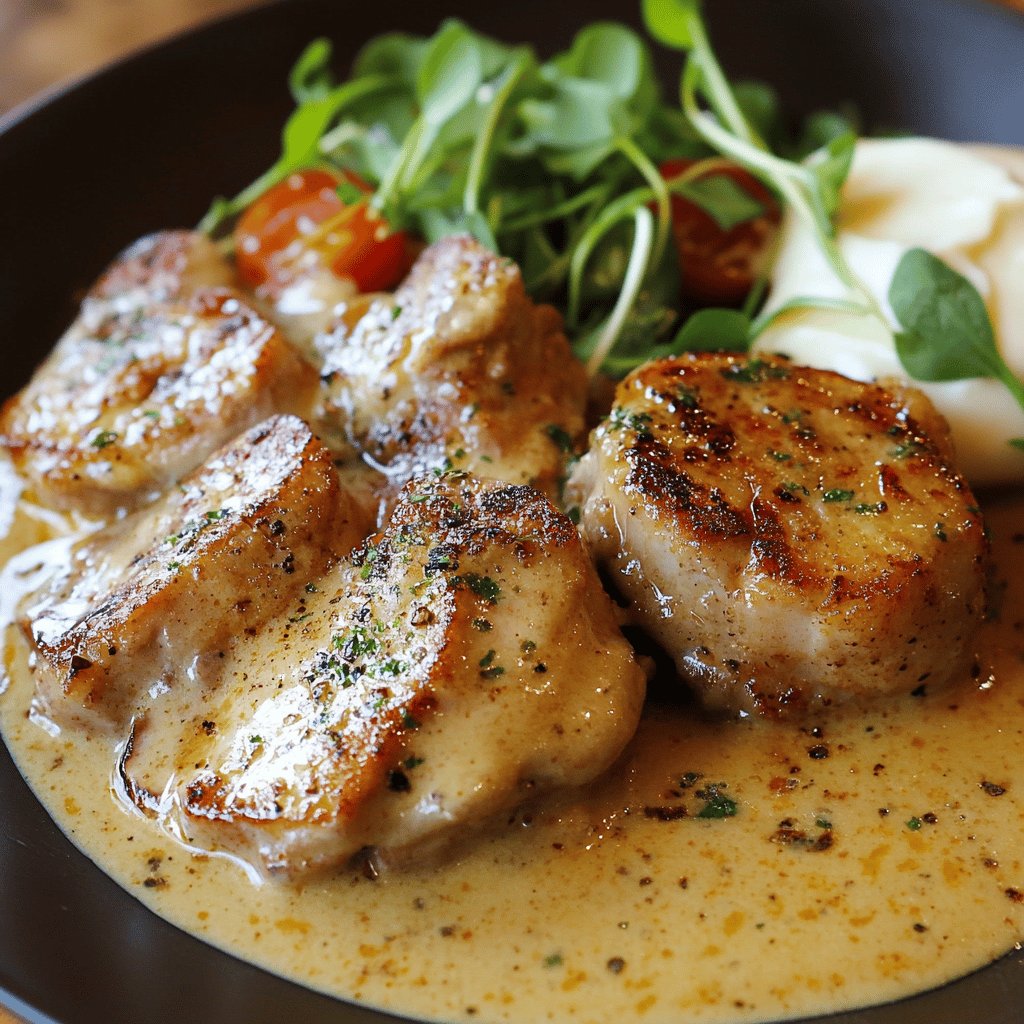 Sauté de porc à la crème moutarde