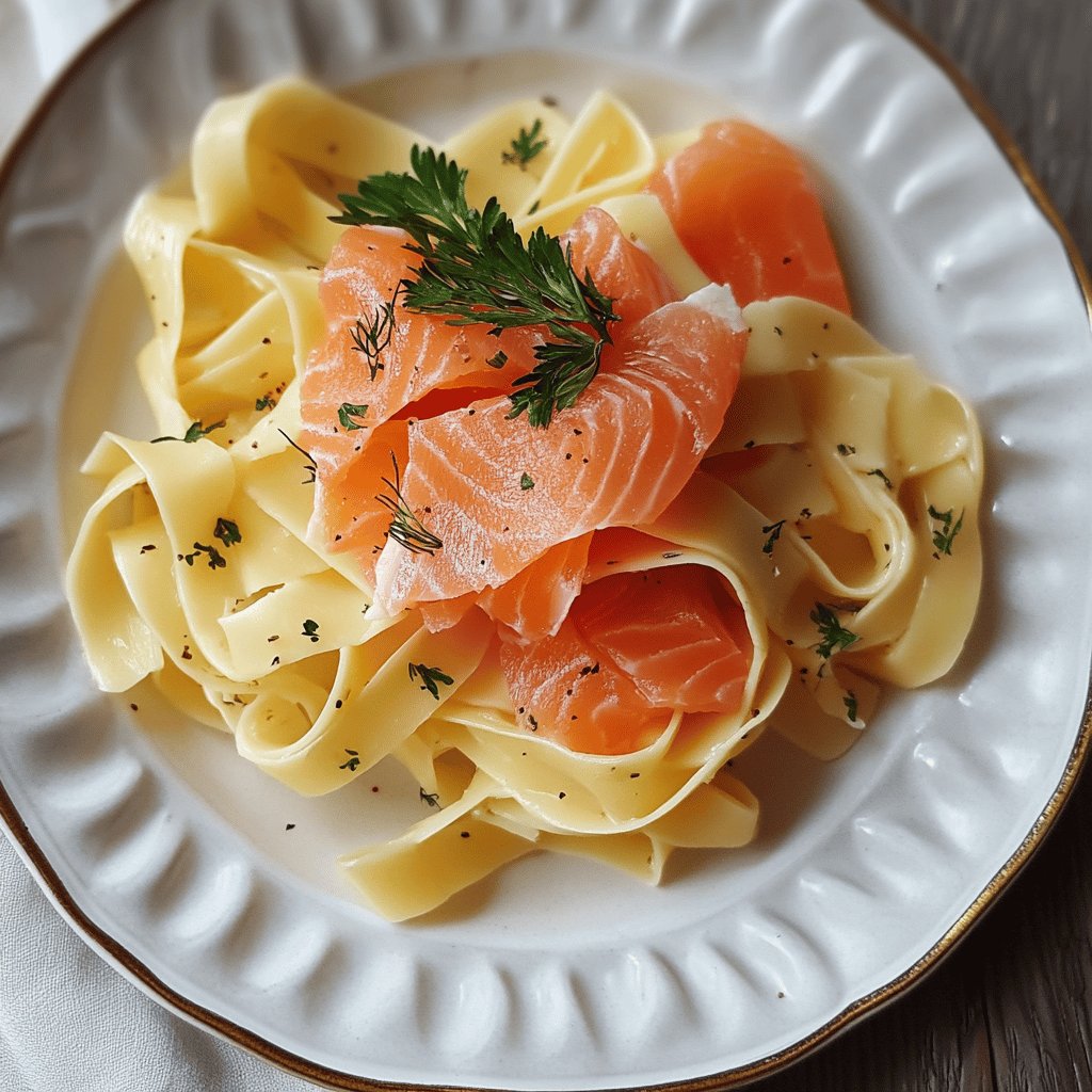 Tagliatelles au saumon frais