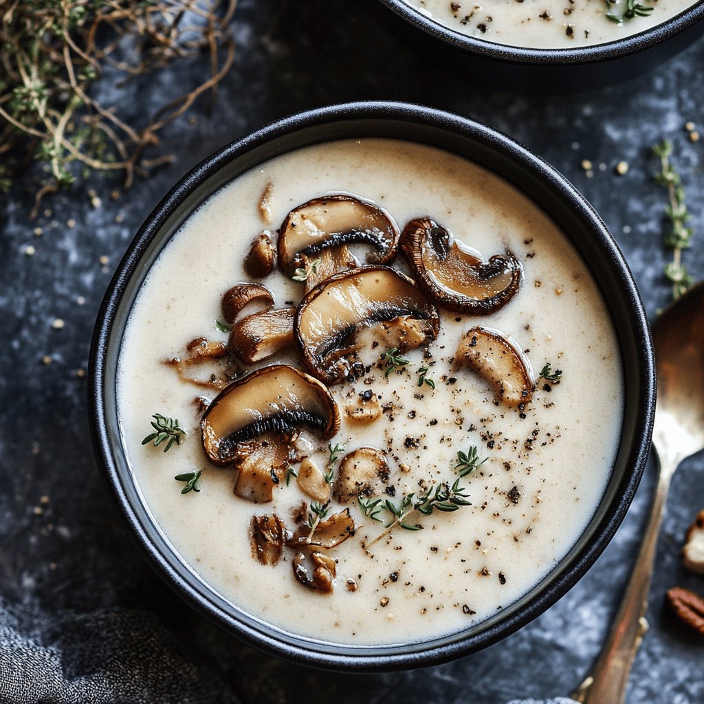 Velouté de champignons crémeux