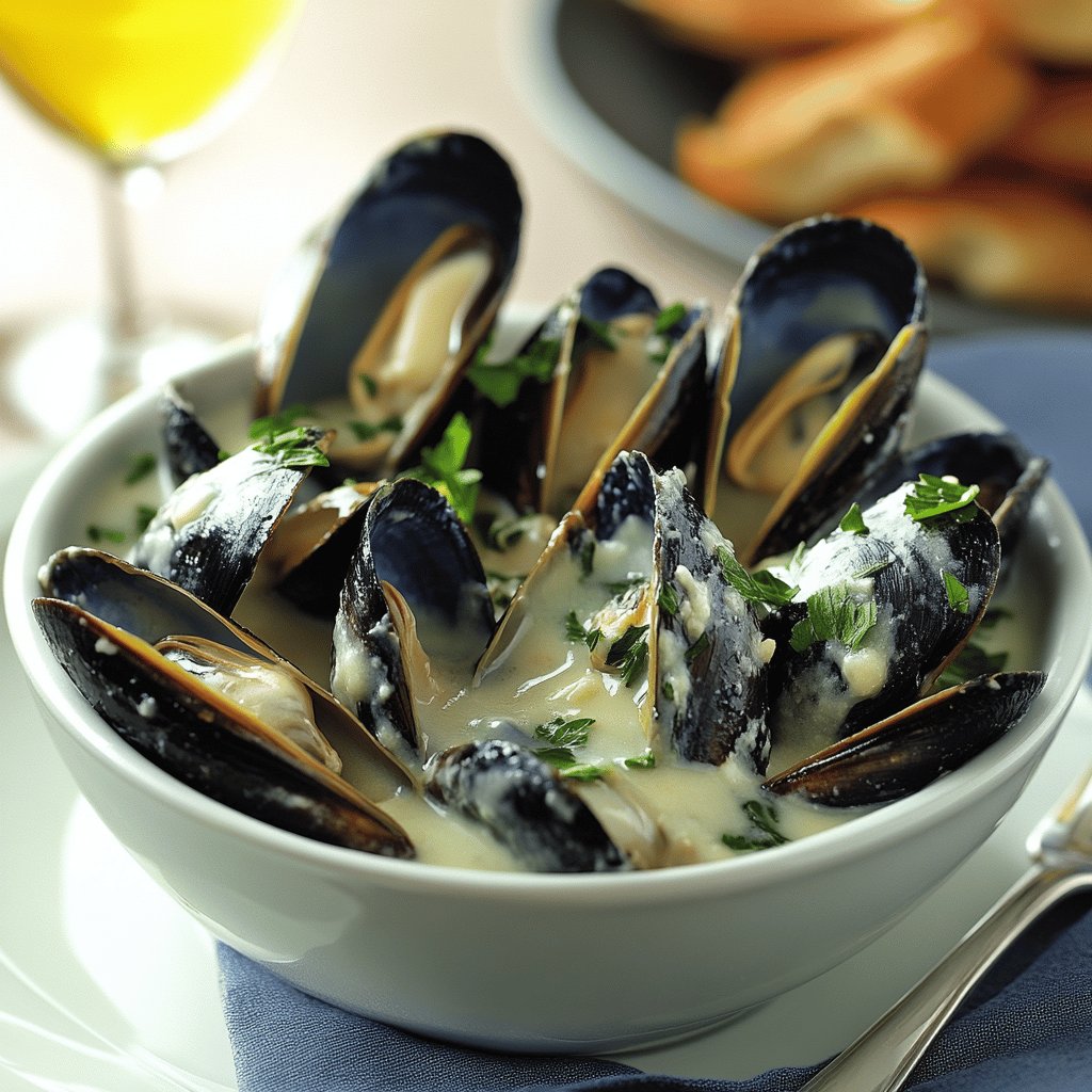 Moules au Roquefort