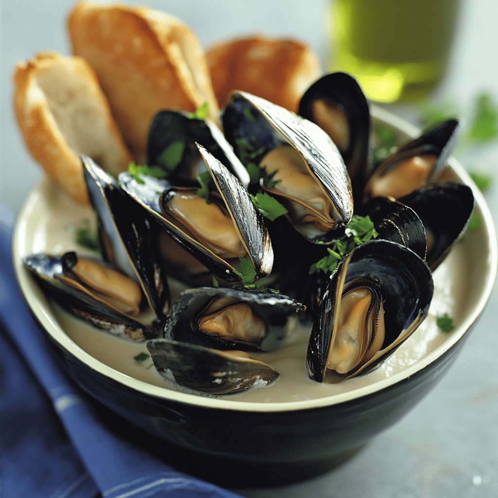 Moules à la crème onctueuse