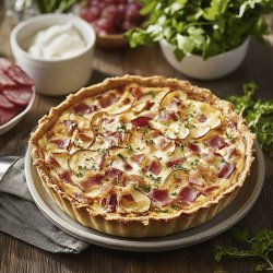 Quiche aux poireaux et lardons