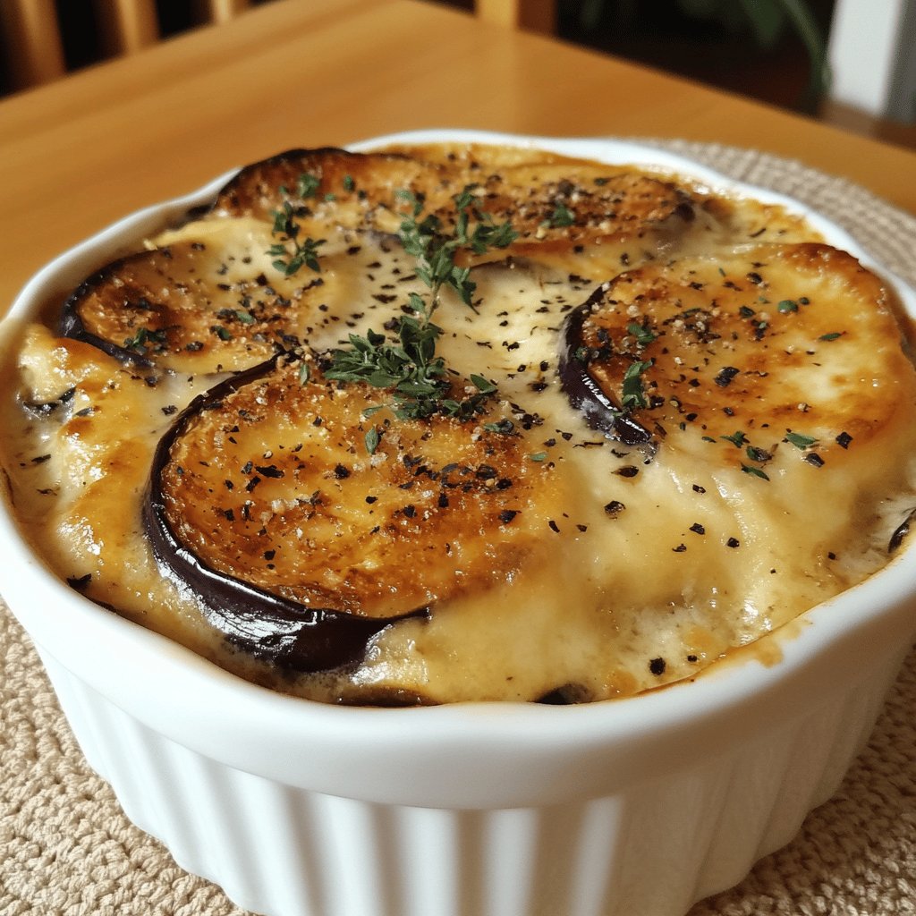 Gratin d'aubergines savoureux