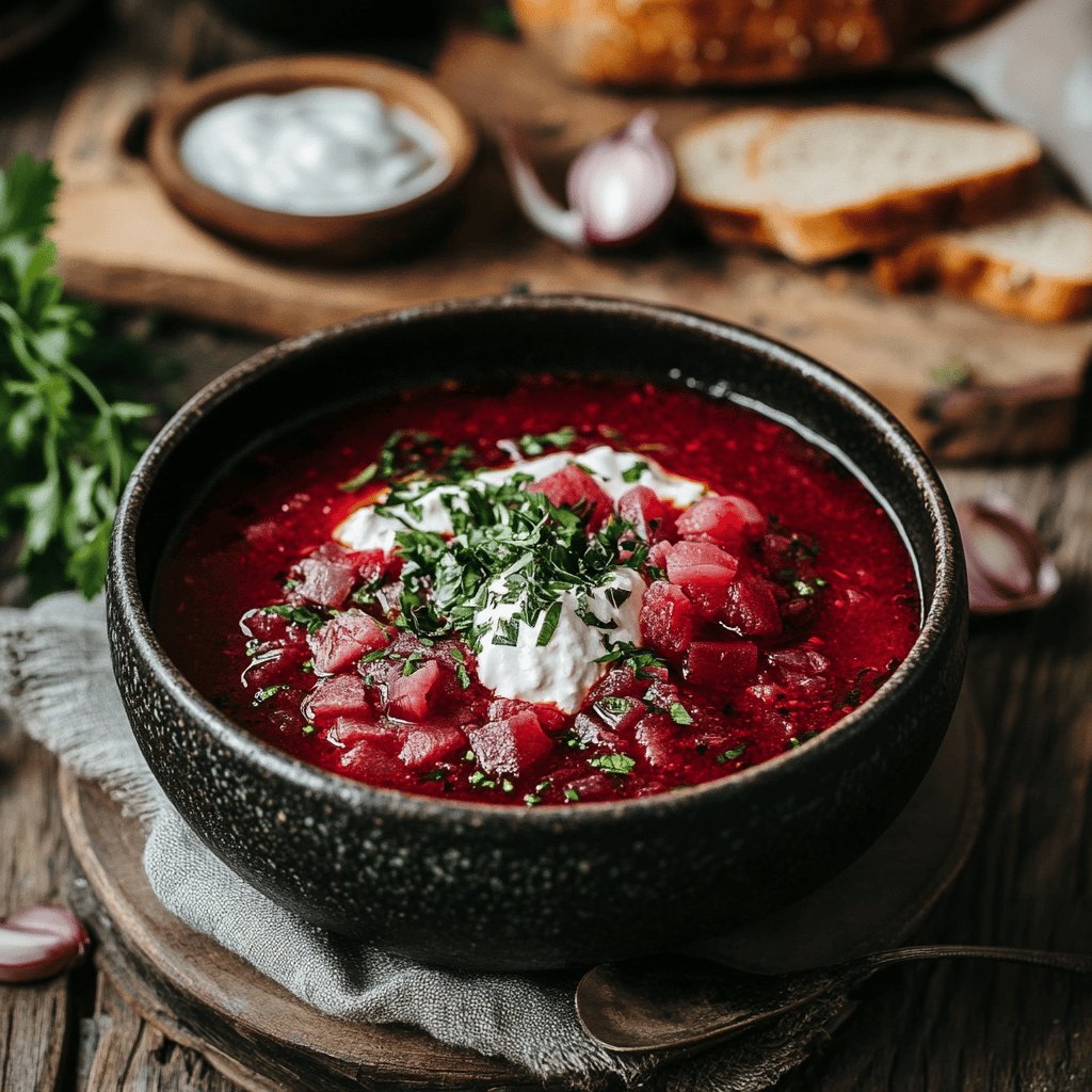 Traditional Ukrainian Red Borscht