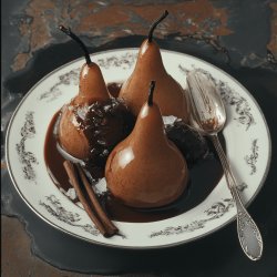 Poires au Chocolat et Glace vanille