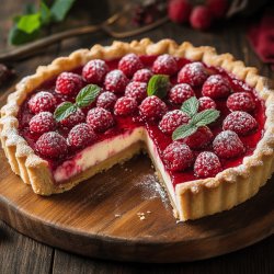 Tarte aux framboises rapide