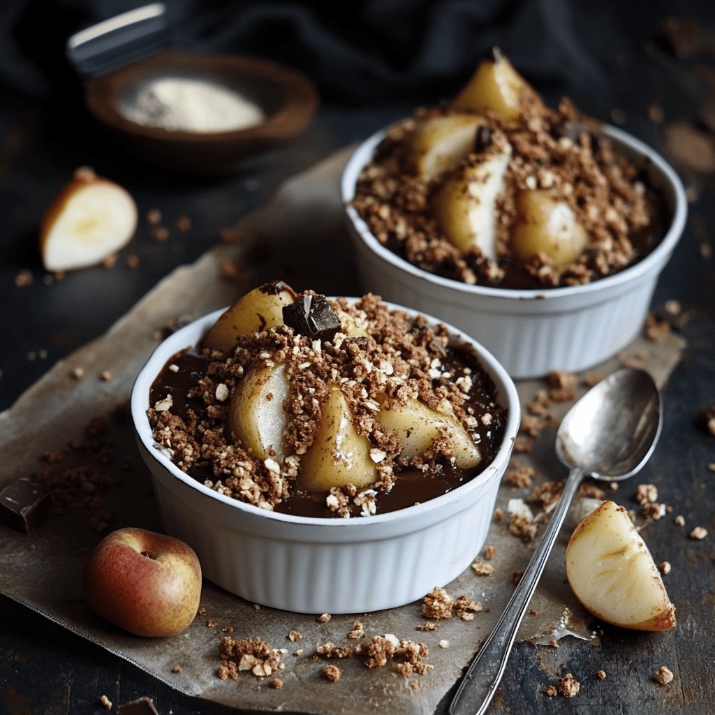 Crumble poires et chocolat