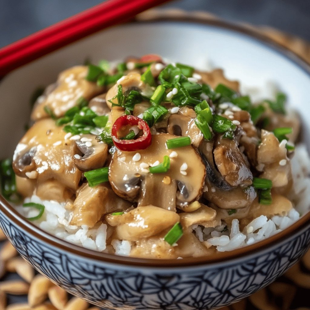 Chou chinois aux champignons et riz