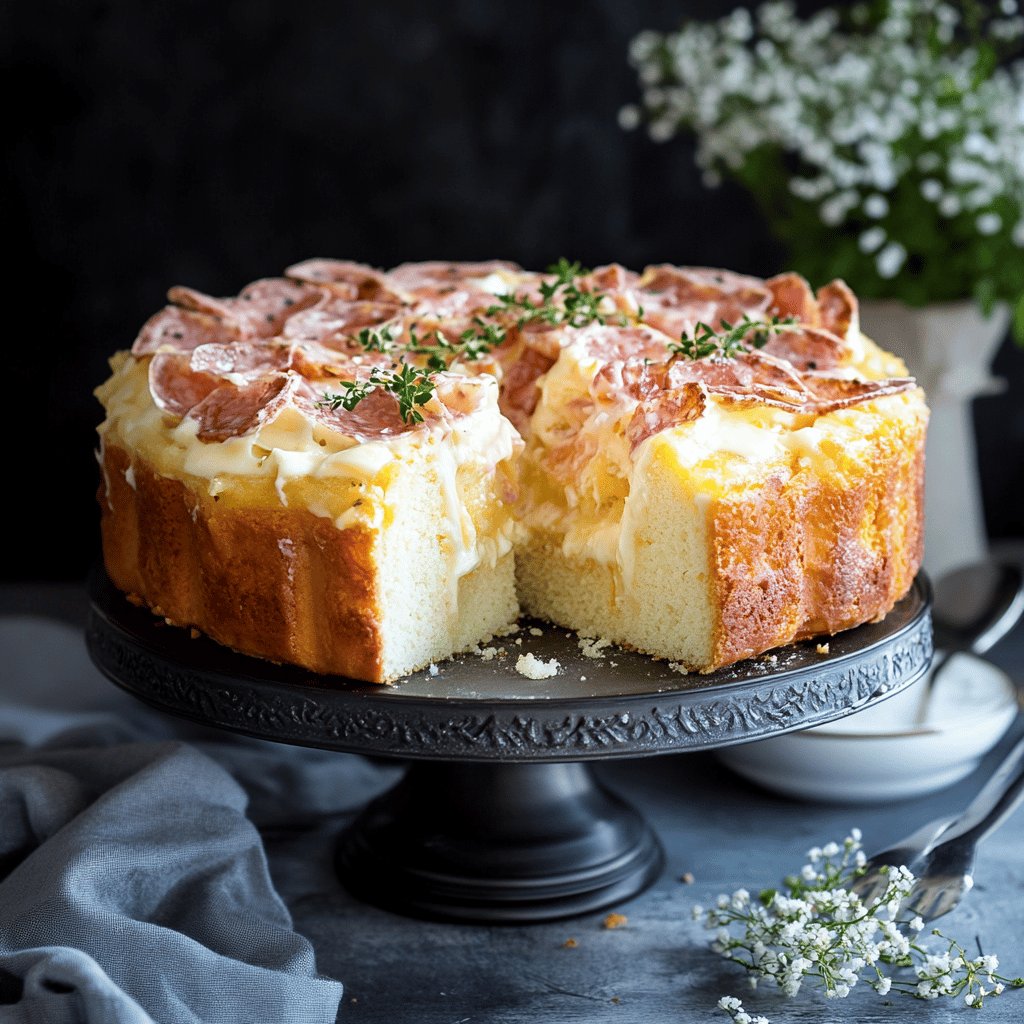 Cake au jambon et fromage