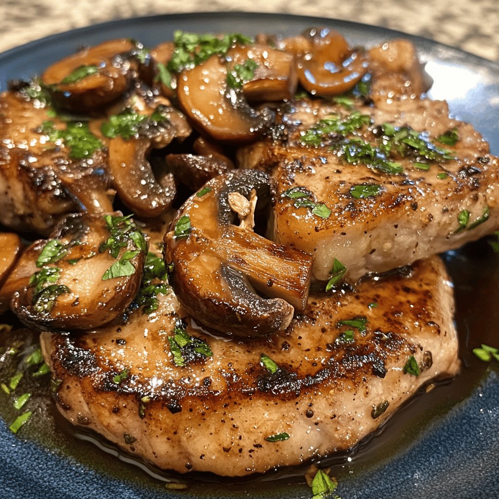 Garlic Mushroom Pork Chops