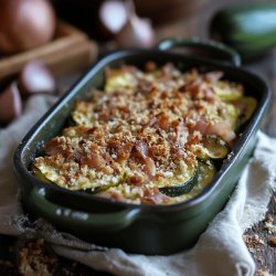 Crumble salé courgettes chèvre lardons