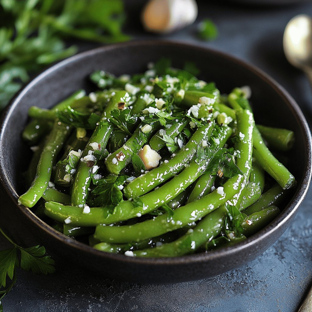 Salade de haricots verts vinaigrée