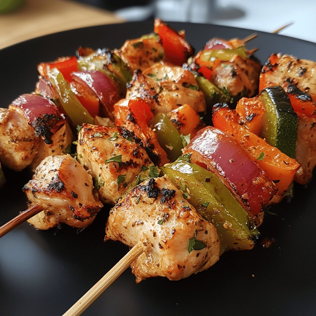 Brochettes de poulet express épicées