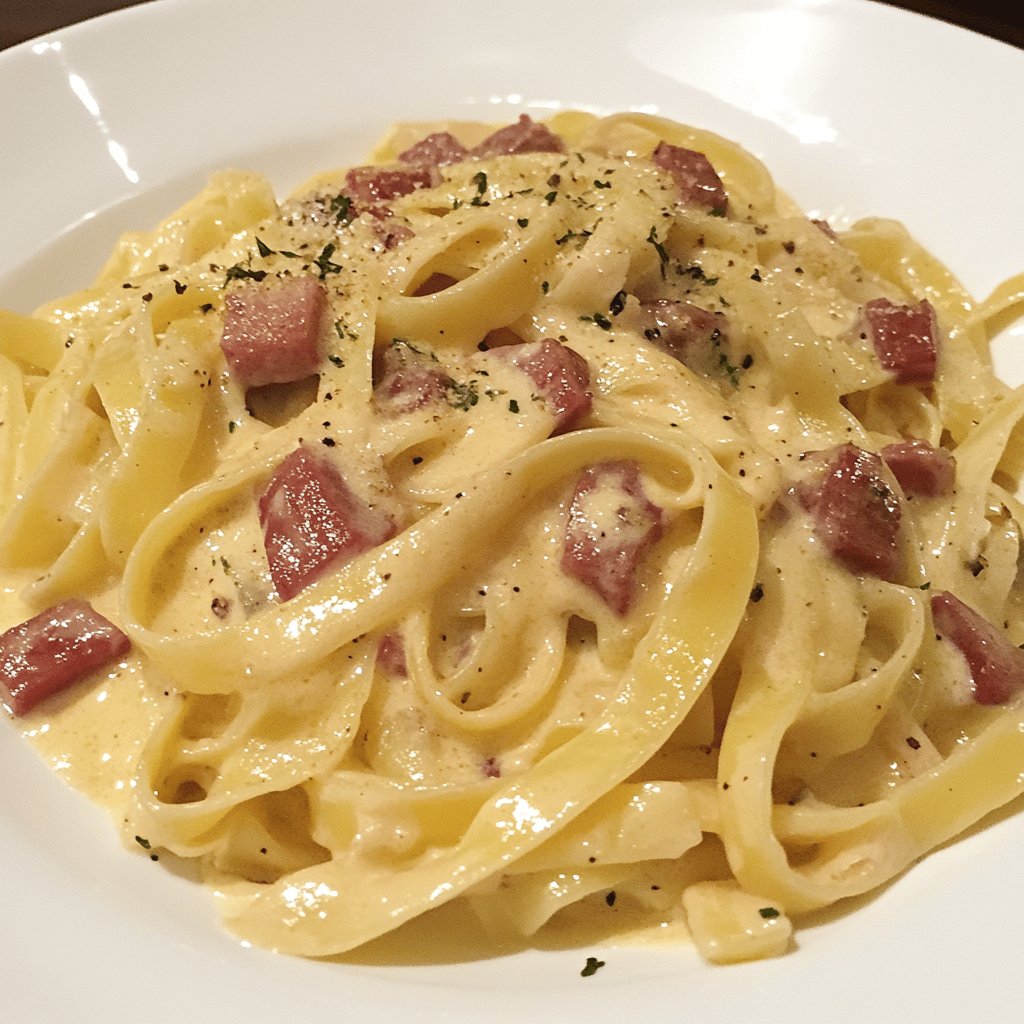 Tagliatelles à la carbonara