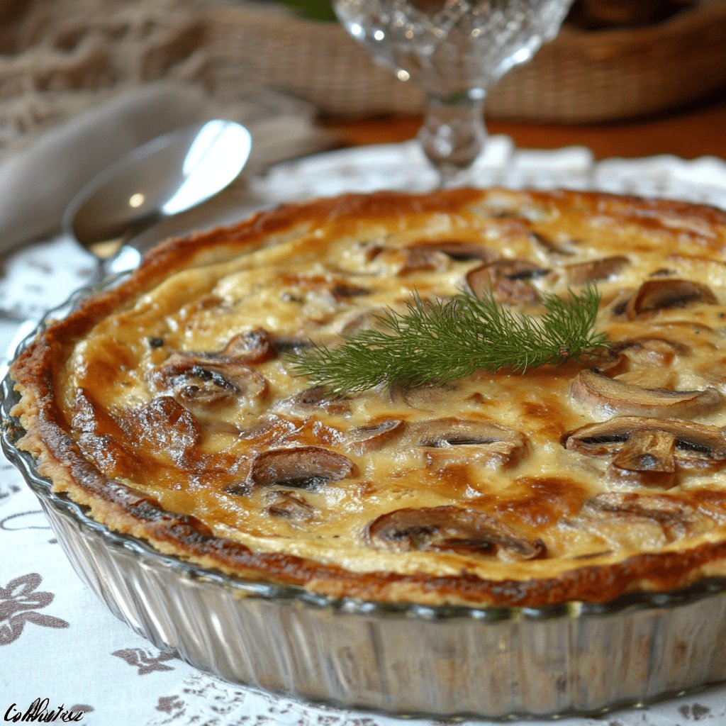 Quiche sans pâte aux champignons