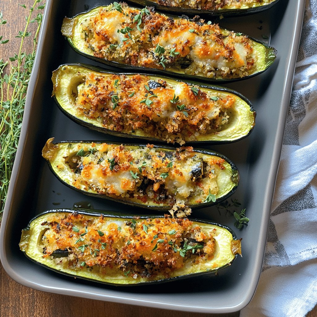 Simple Stuffed Zucchini