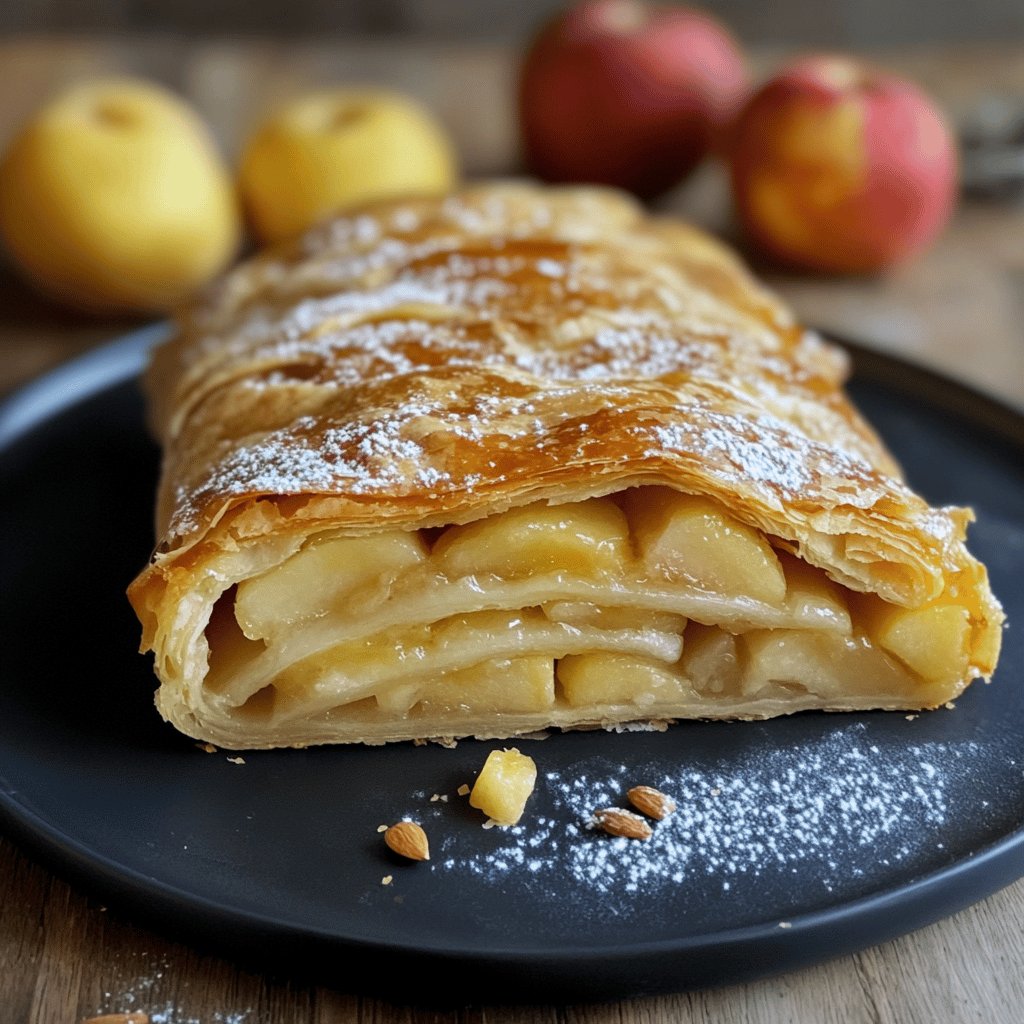 Strudel aux pommes et miel