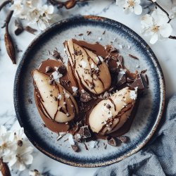 Poires au Chocolat et Glace Vanille