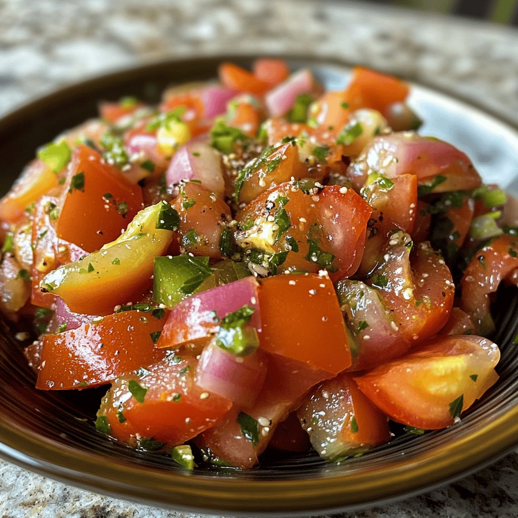 Salade de tomates à l'échalote