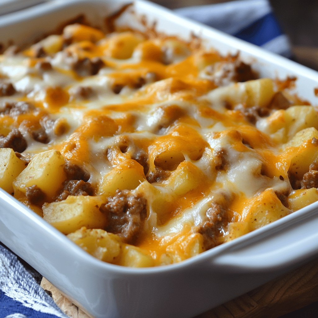 Cheesy Hamburger Potato Casserole