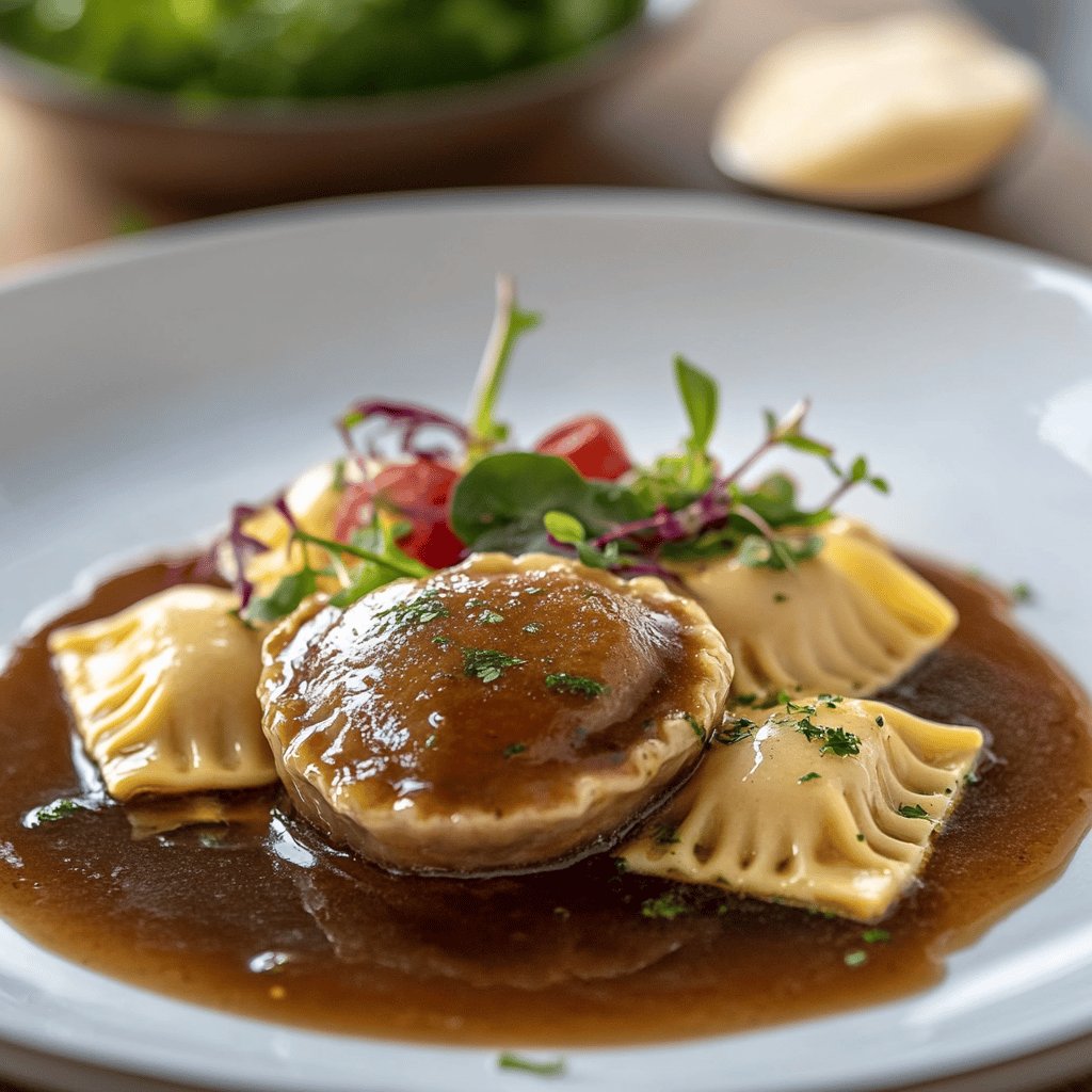 Raviolis maison viande et chèvre