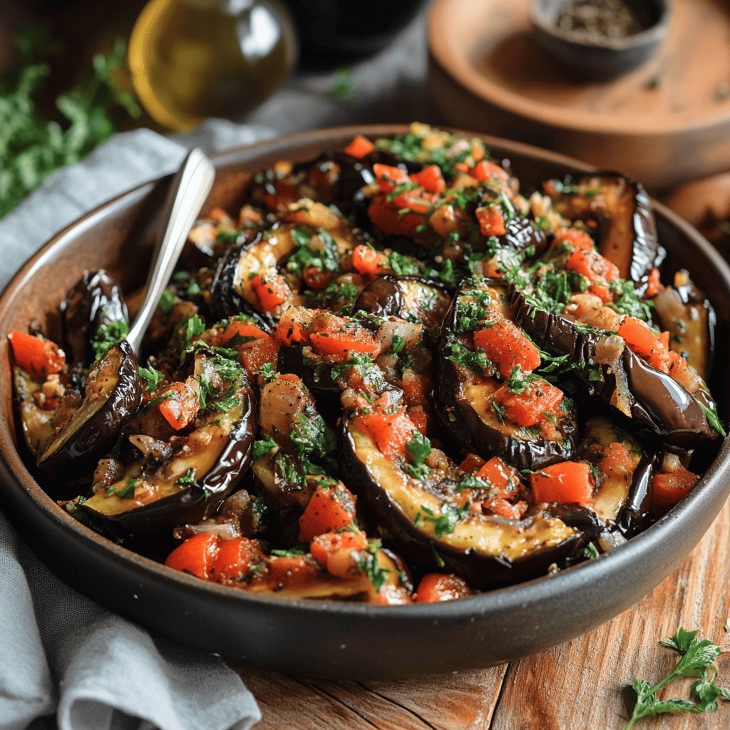 Poêlée d'aubergines provençale