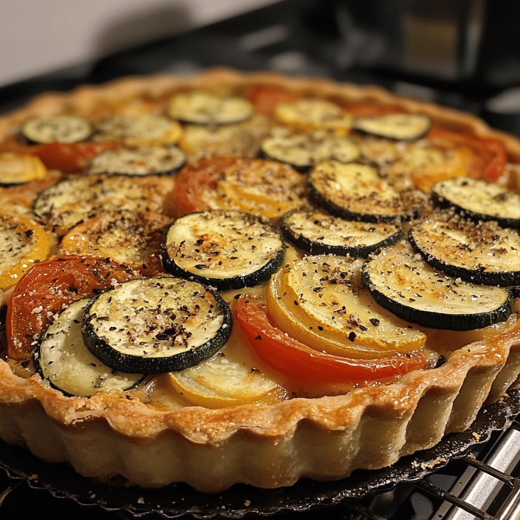 Tarte Soleil tomate-courgette-chèvre