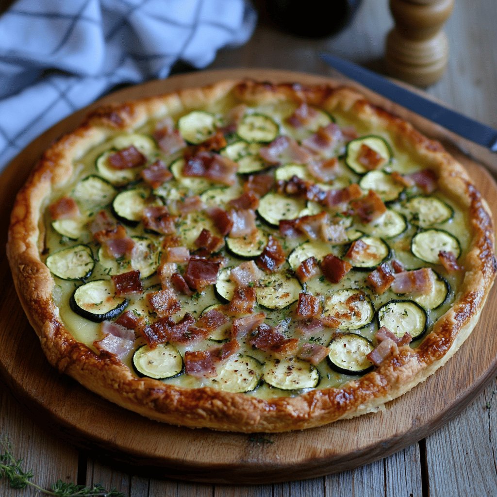 Tarte courgette et lardons