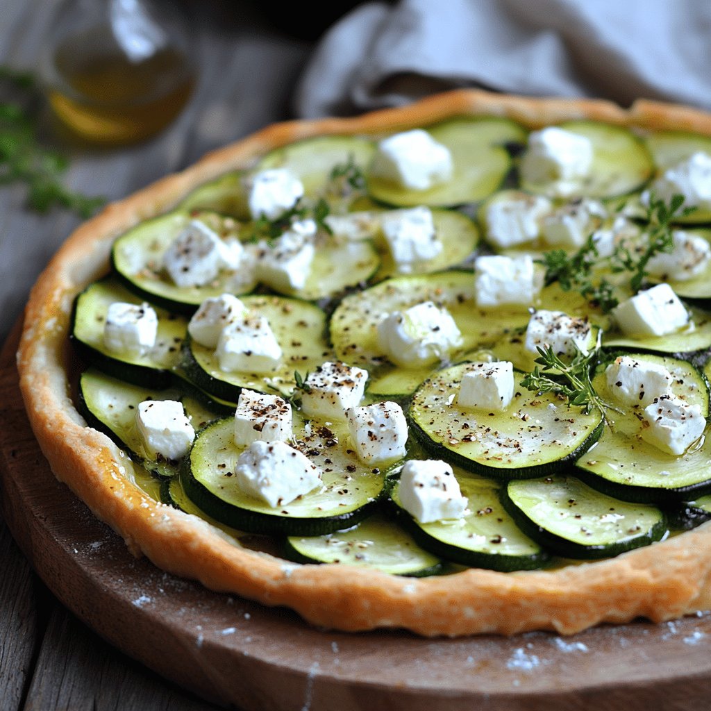 Tarte courgette, chèvre et miel