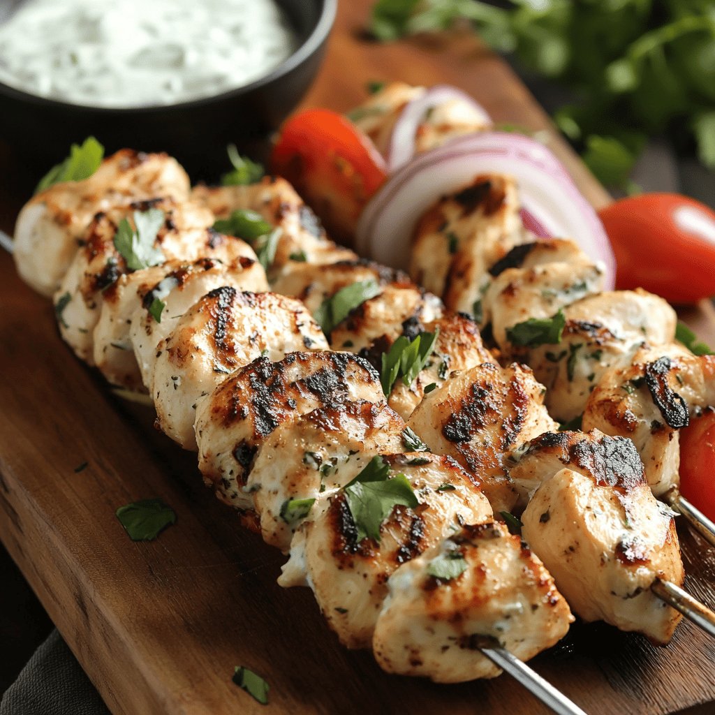 Chicken Souvlaki with Tzatziki