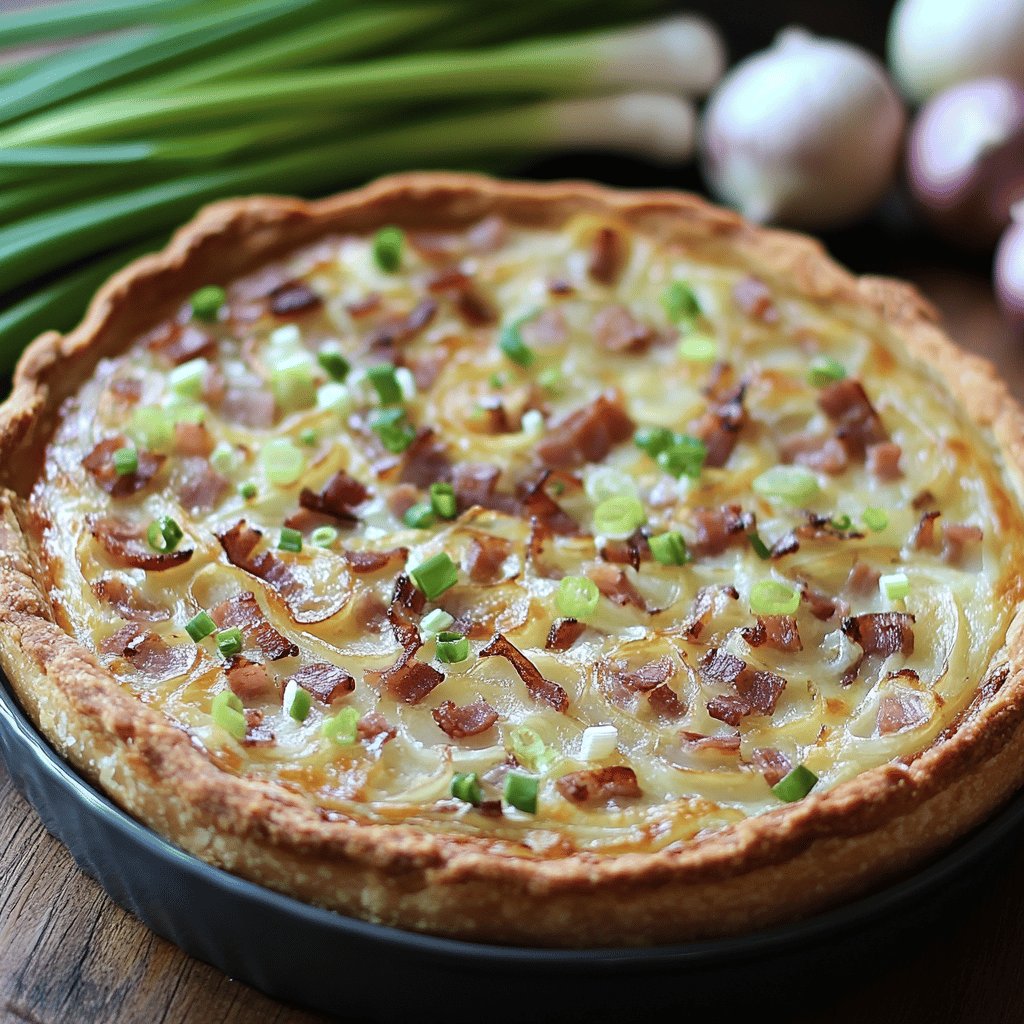 Tarte aux oignons et lardons