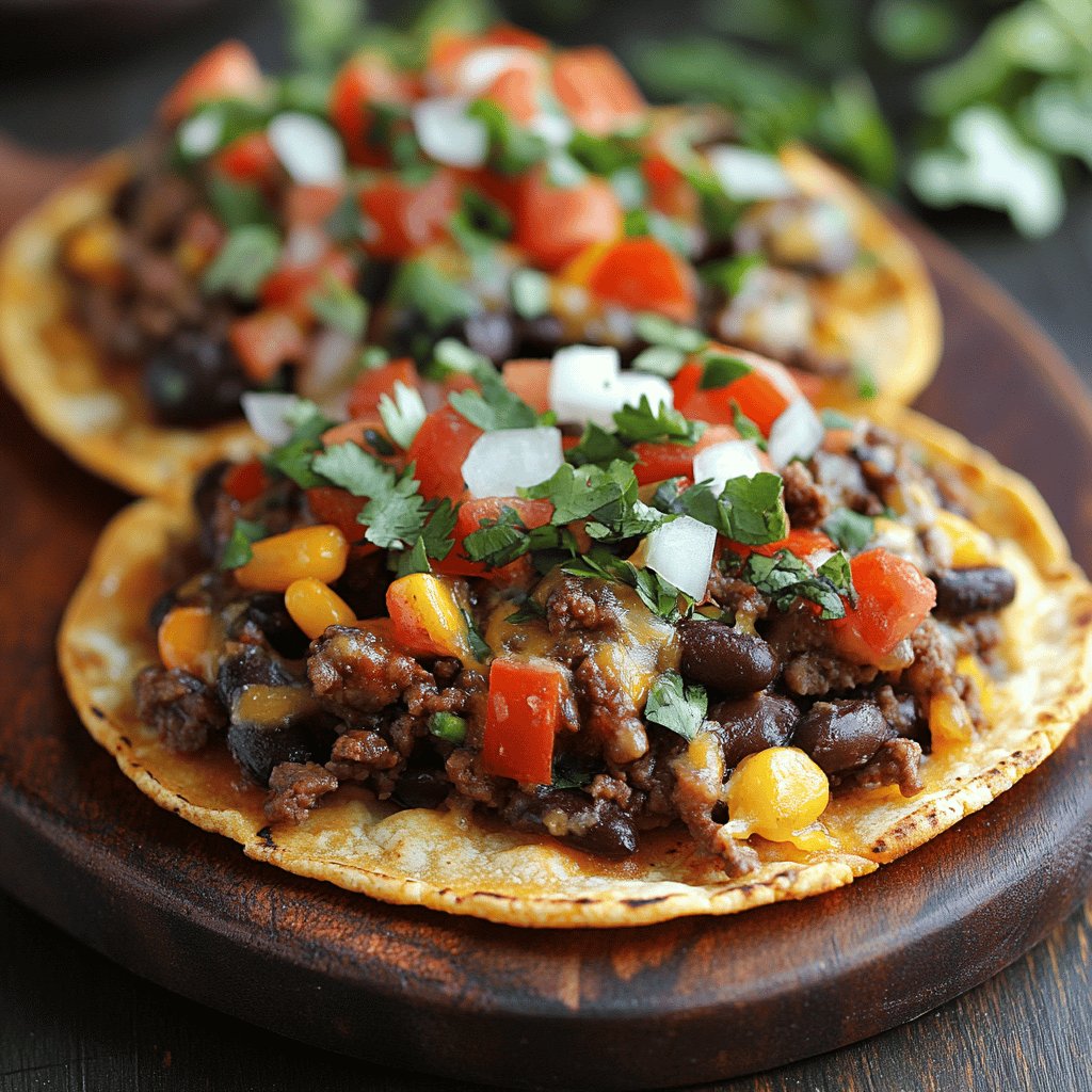 Crispy Oven Beef-and-Bean Tostadas