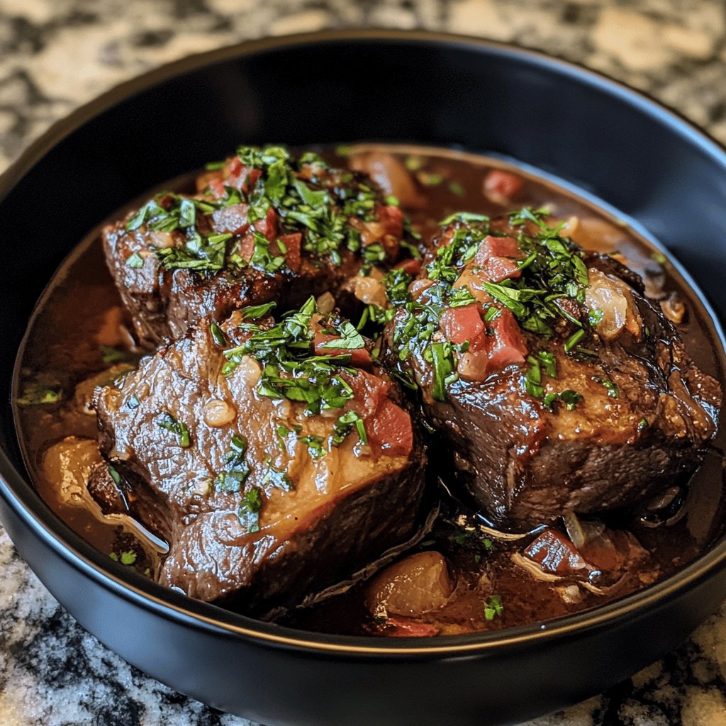 Braised Beef Shank with Wine & Tarragon