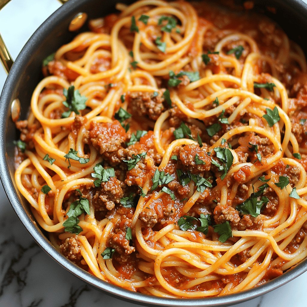 One-Pot Spaghetti with Meat Sauce