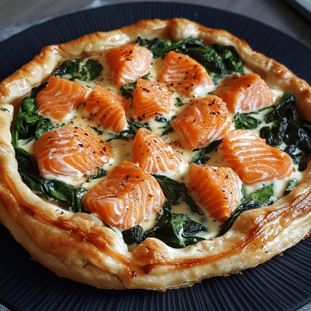 Tarte saumon et épinards