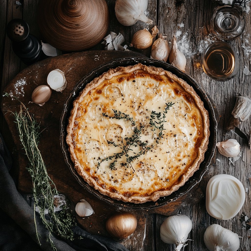 Tarte fondante oignon et chèvre