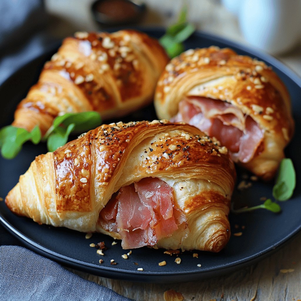 Croissants au jambon maison