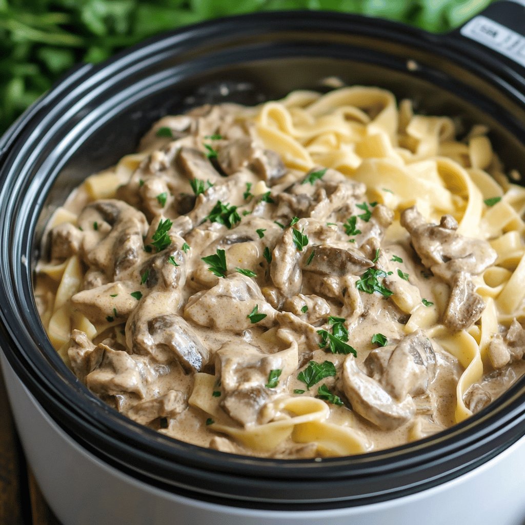 Slow Cooker Beef Stroganoff