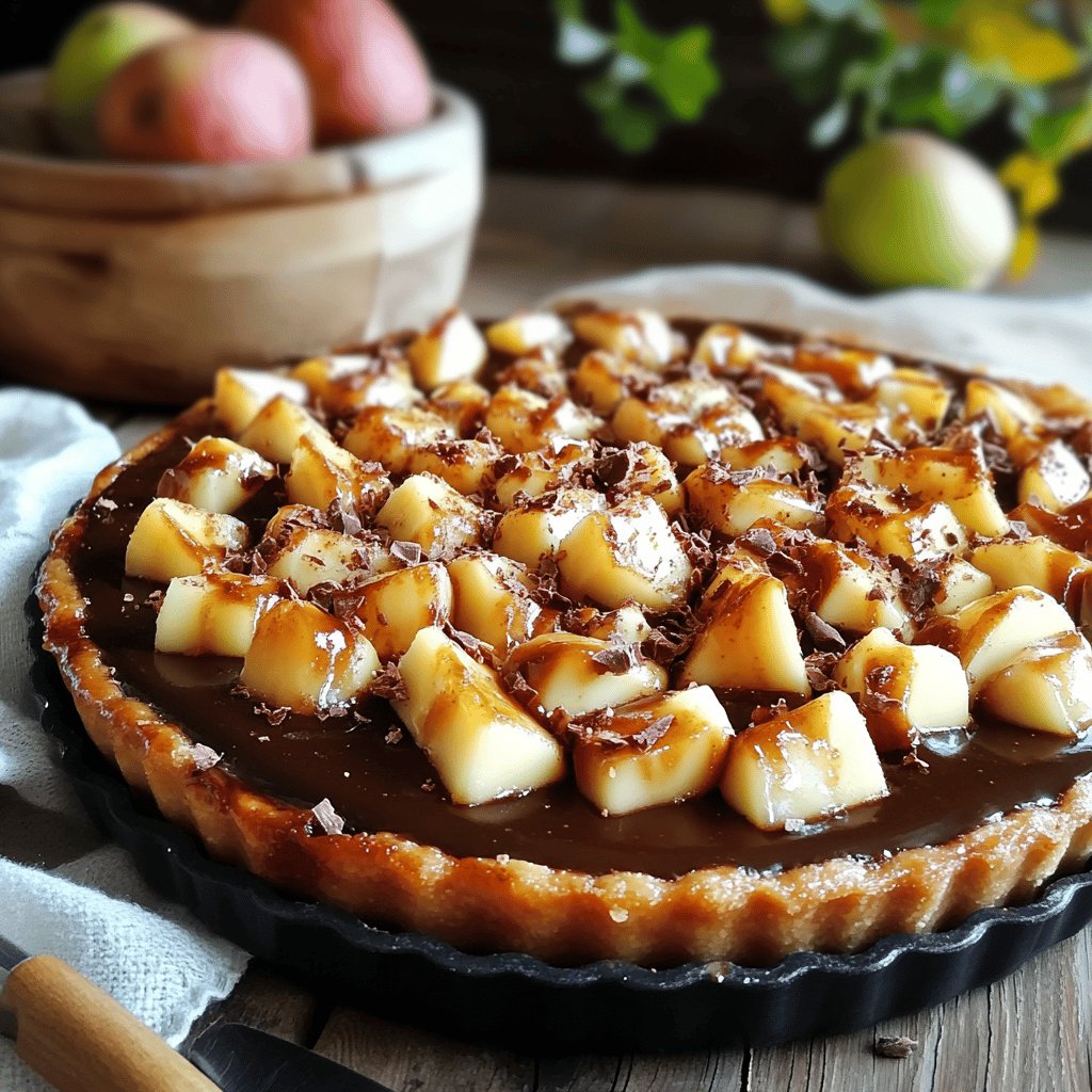 Tarte chocolat- poires facile