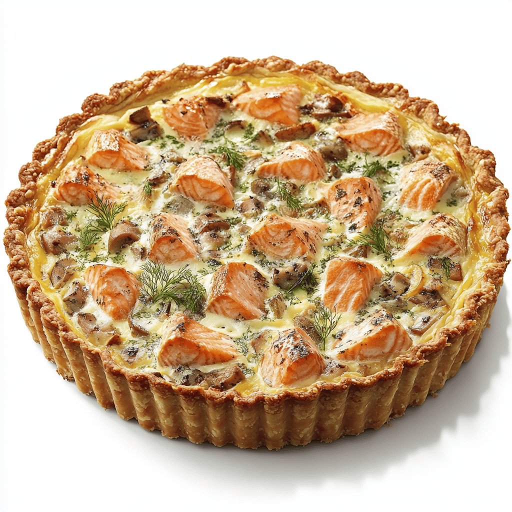 Quiche aux poireaux et saumon