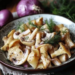 Poêlée de champignons et oignons