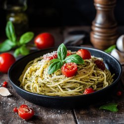 Spaghetti au pesto maison