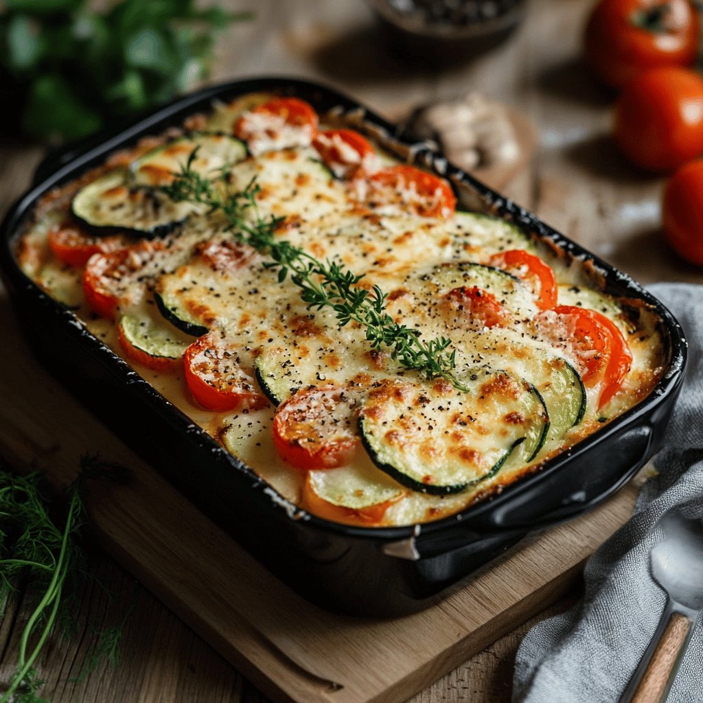 Gratin de courgettes et tomates