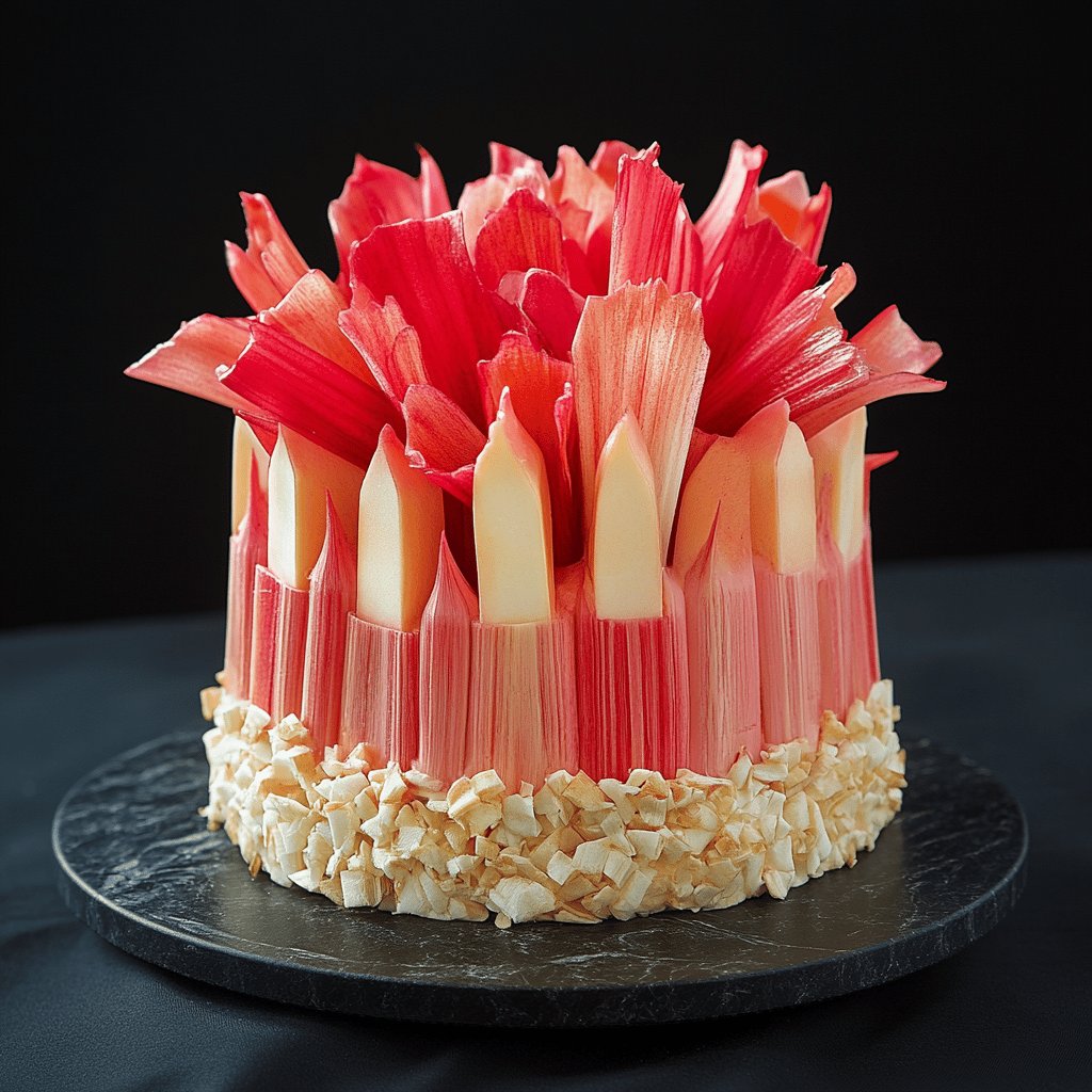Gâteau fin à la rhubarbe