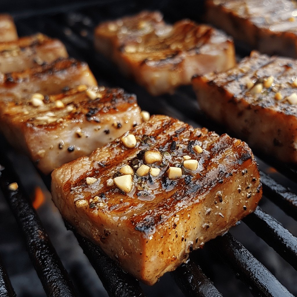 Côtes de porc marinées au barbecue