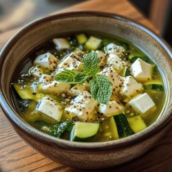 Soupe froide courgettes menthe chèvre