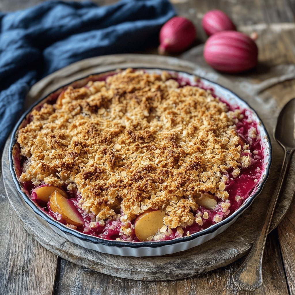 Crumble rhubarbe et pommes