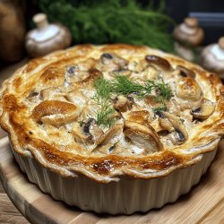 Tourte au poulet et champignons