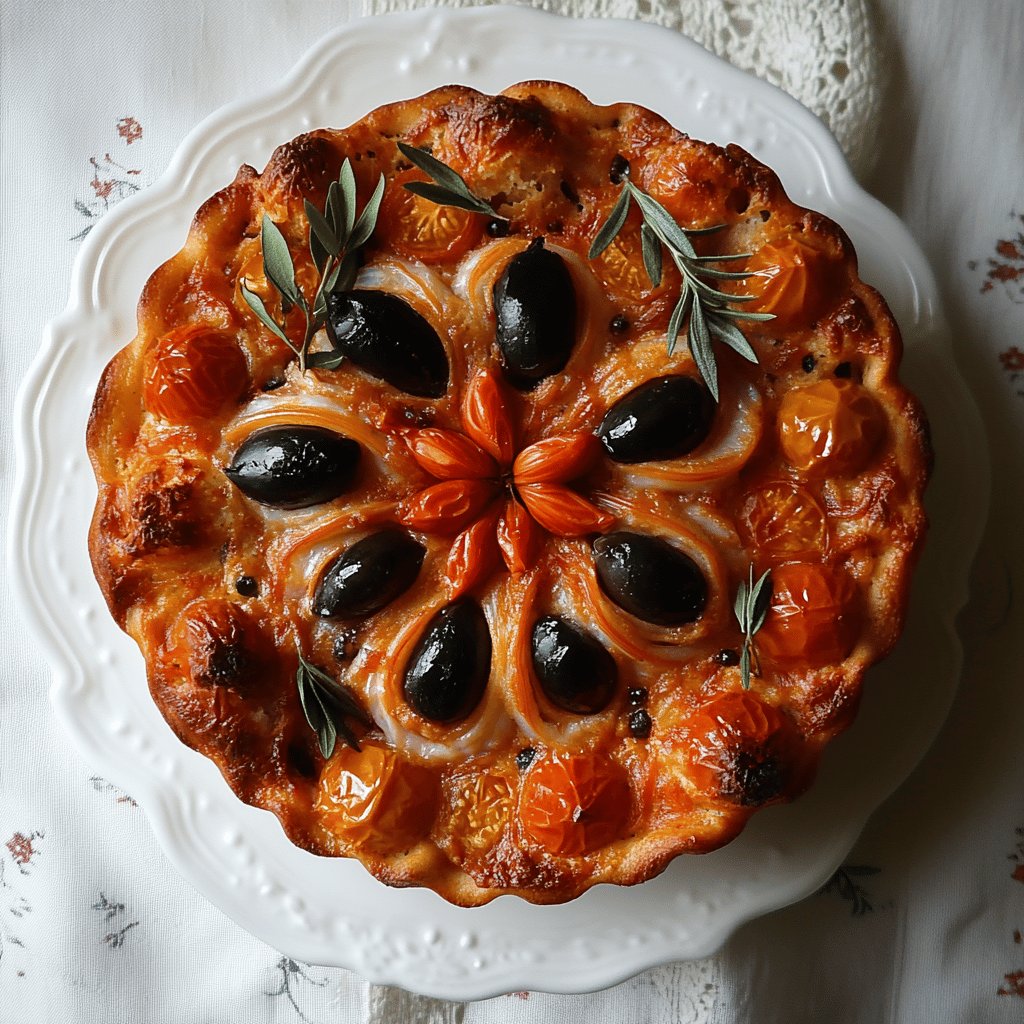 Cake au thon, tomate et olive